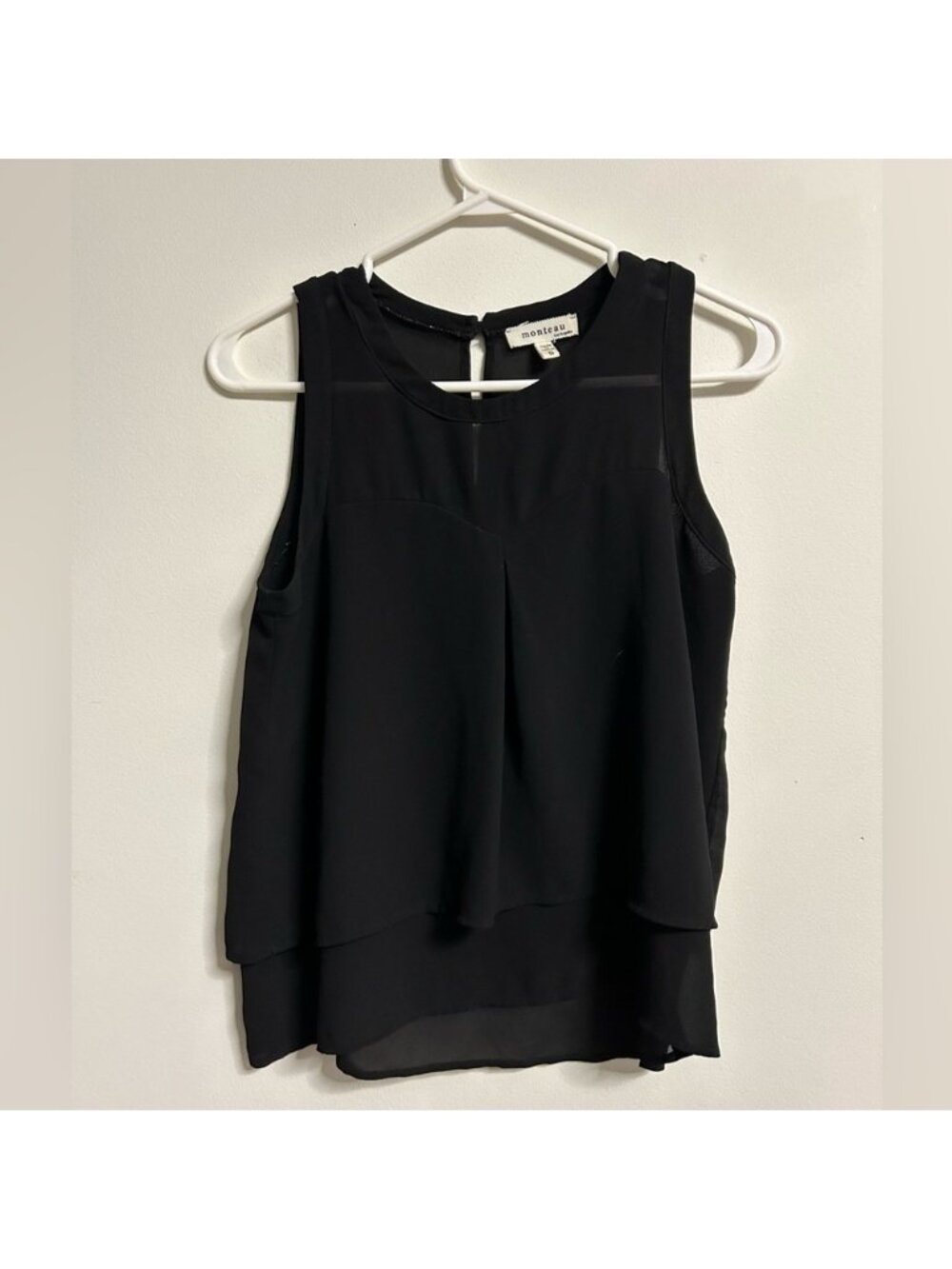 Monteau Black Blouse Tank Top